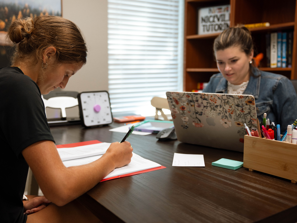Student studying with tutor at Niceville Tutoring