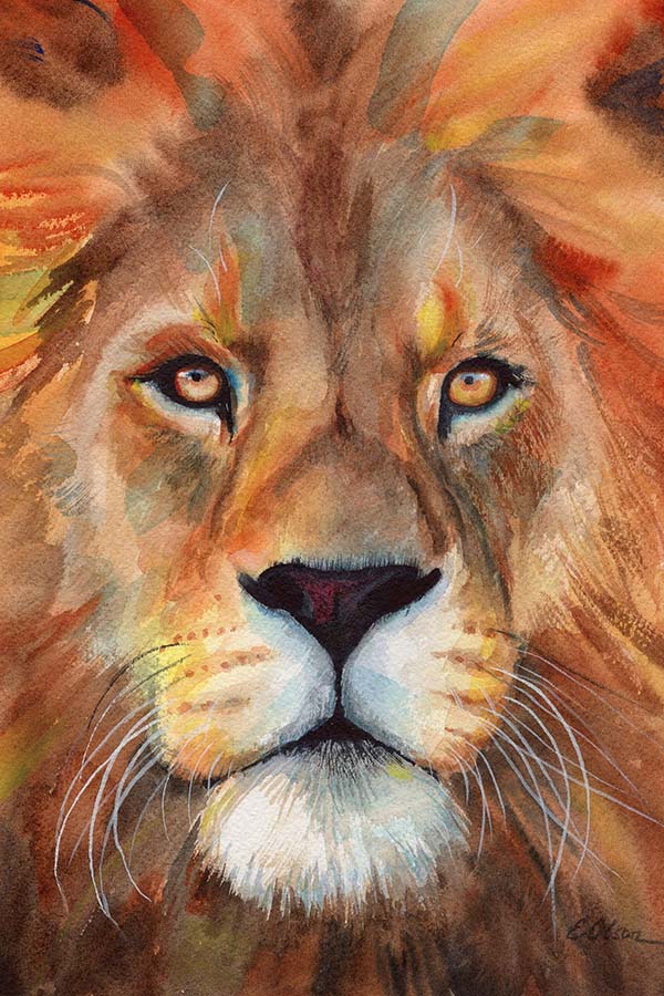 Watercolor Lion