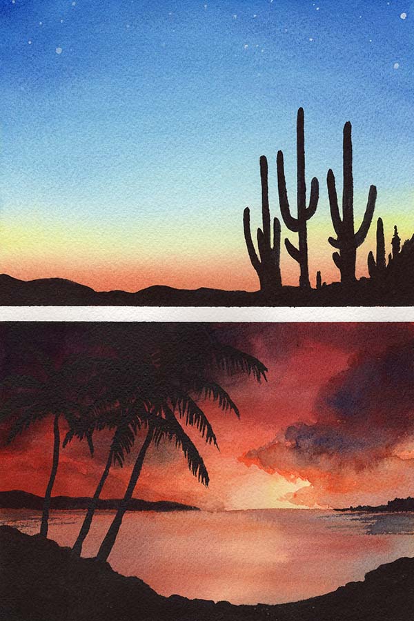 Watercolor Sunsets