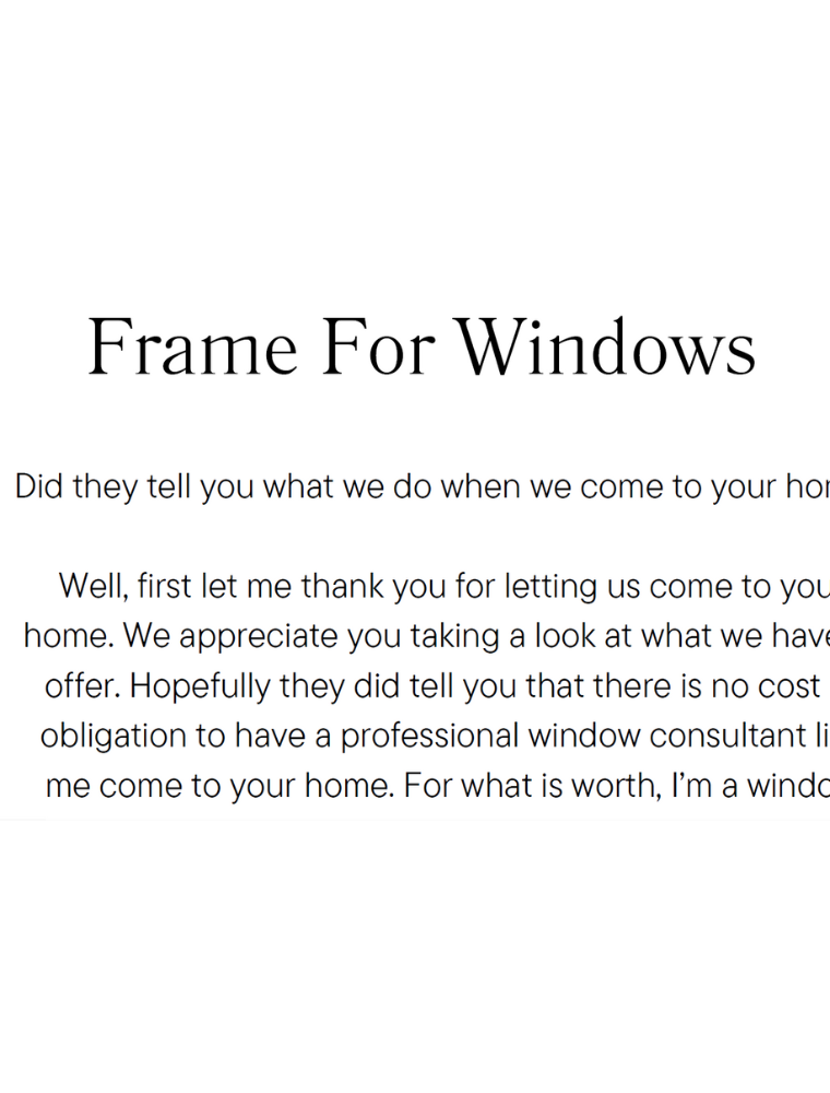 Example Frame For Windows partial preview