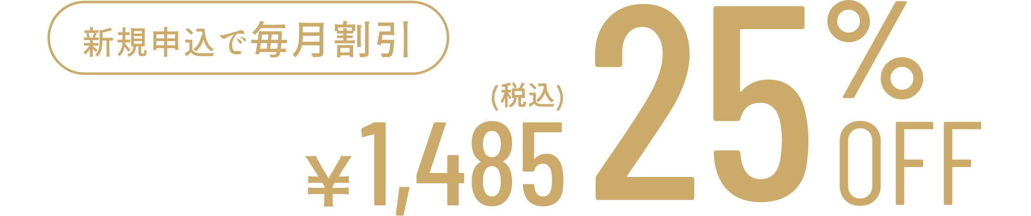 新規申し込みで毎月割引25%OFF