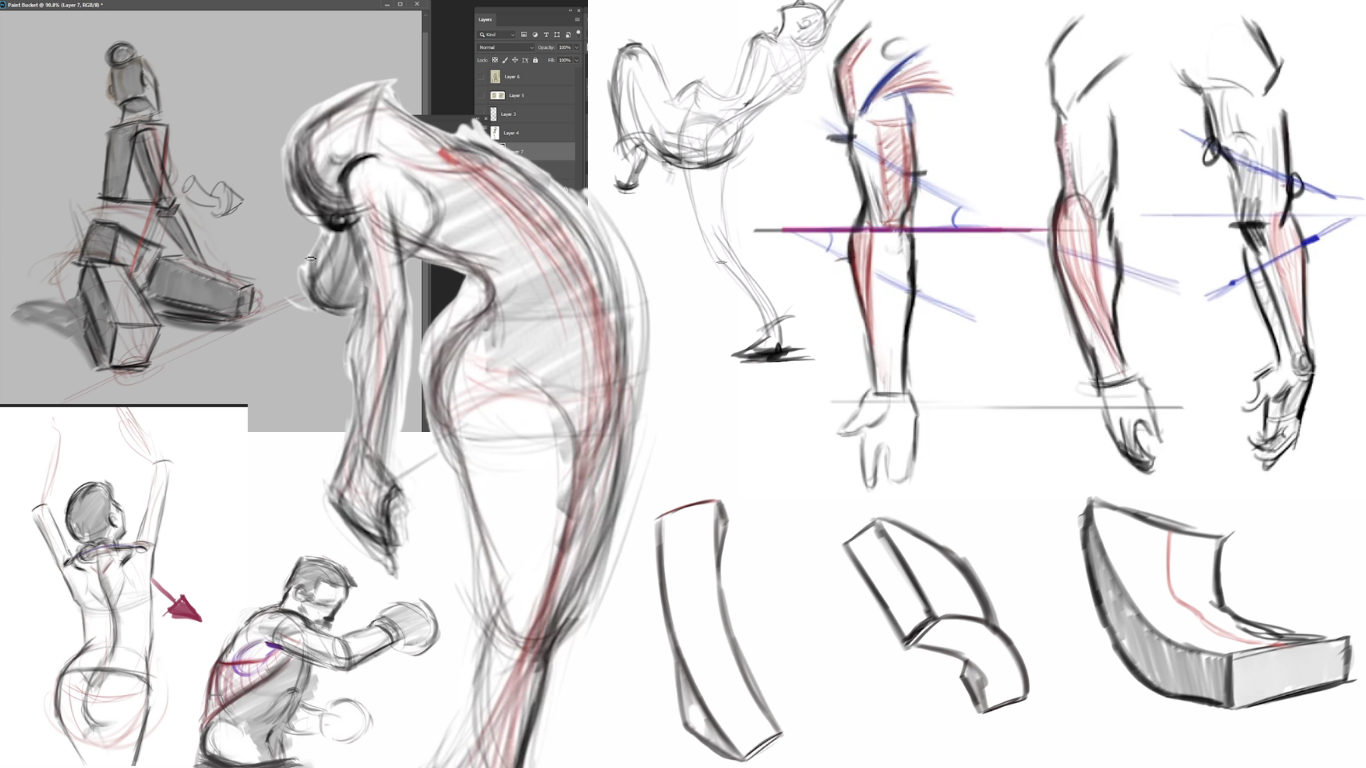 Figure Drawing course content screenshots